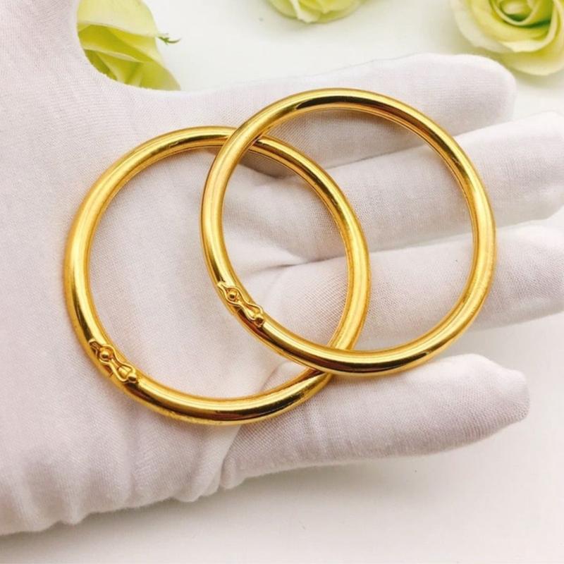 Lắc Tay Nữ Vòng Tay Nữ Khóa Gài Mạ Vàng 24K Vòng Bọng Trơn Mạ Cao Cấp - Kho Sỉ Trang Sức Xi Mạ