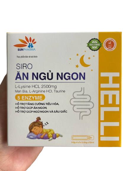 Siro Ăn Ngủ Ngon HELLI Cho Bé [Hộp 20 ống] - Giúp Bé Ăn Ngon Miệng, Ngủ Sâu Giấc (Hộp 20 ống) 3