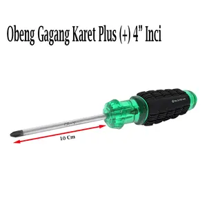 JMJ - Obeng Gagang Karet Plus (+) 6mm x 4" Inci / Cushion Grip Screwdriver Magnet