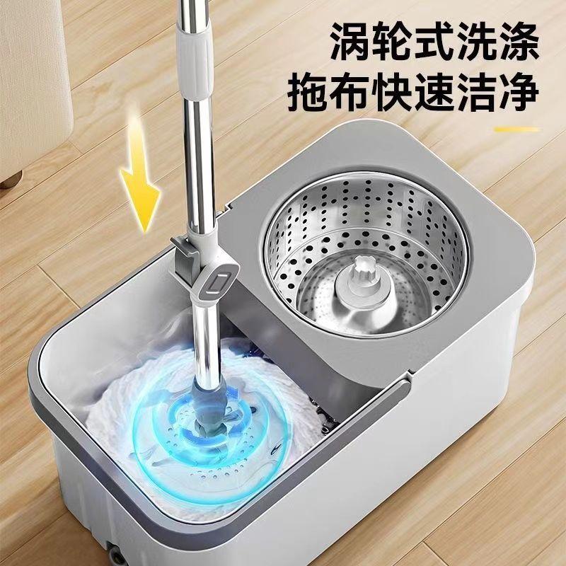 Product Introduction of Dry and Wet Dual-use Hands-free Rotating Mop Office Water Absorption Set Floor Mop anatoly 2