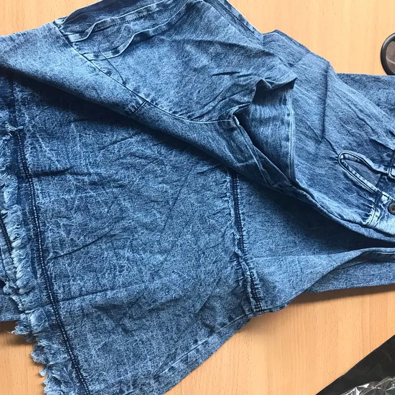 Gamis Jeans Wanita Muslim Cantik Terbaru Ld 130 cm Pj 140 cm Jumbo Size Bahan Nyaman Rempel Bawah Kancing Dada Aktif Lengan Panjang Best Seller Recommended Fit Kerja 3