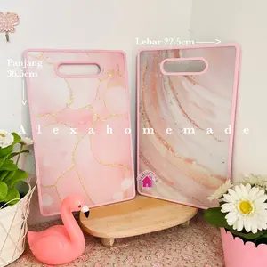 TALENAN MARBLE PINK PREMIUM - talenan sayur/talenan anti bakteri/talenan dapur