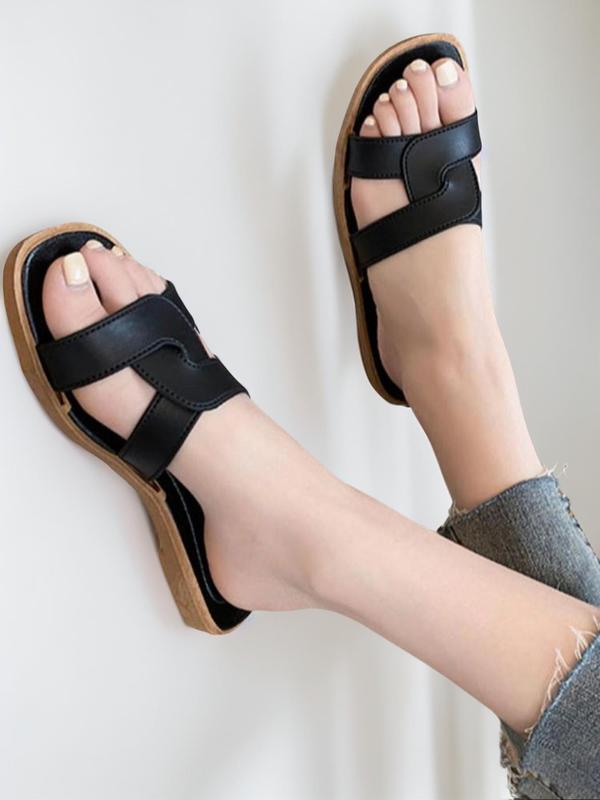 2024 Fashionable Solid Criss Cross Strap Gypsy Sandals, Luxury Designer Slides, Summer Casual Soft Open Toe Home Walking Shoes for Girl, All Match Slippers for Indoor & Outdoor Wear, Footwear 0