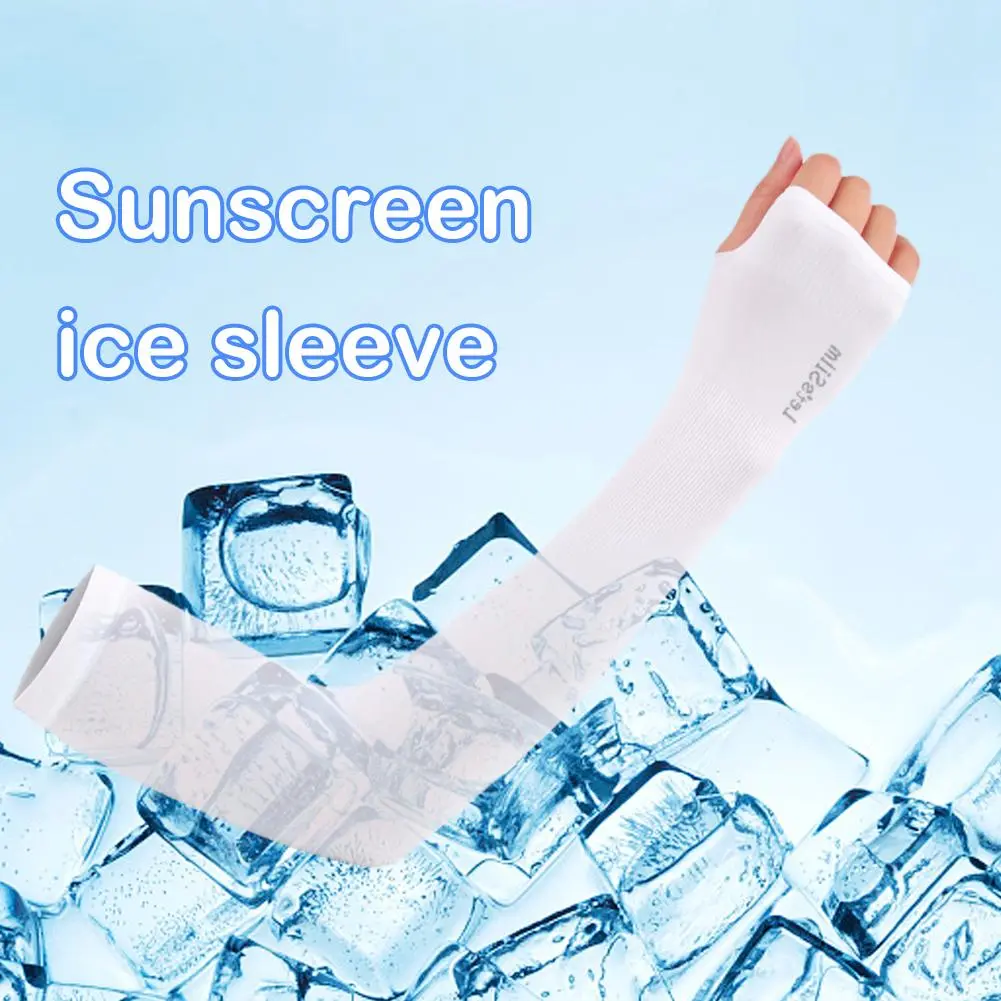 1pair Ice Hand Sock Outdoor Unisex Adjustable Ice Silk Sleeve Sleeves C4Z5 Cooling HandSock Arm R1S4