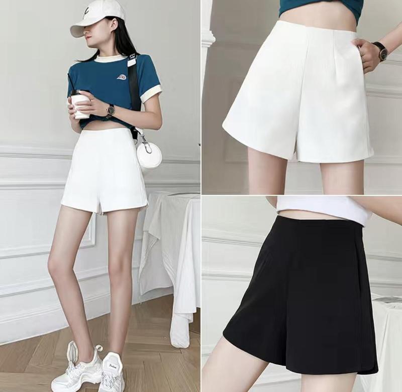 Product Introduction of [COD]Women Korean Palda Black White High Waist Formal Shorts Walking Slack Trouser Shorts For Woman Casual Loose Womenswear Baggy Bottom Hip Basic Minimalist 26