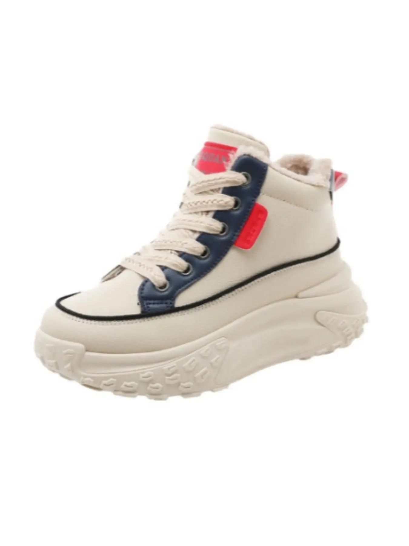 Women's Fashionable Lace Up High Top Platform Sneakers, Casual Comfortable Thermal Lined Sports Shoes for Daily Wear, Female All-match Round Toe Shoes for Women & Girls