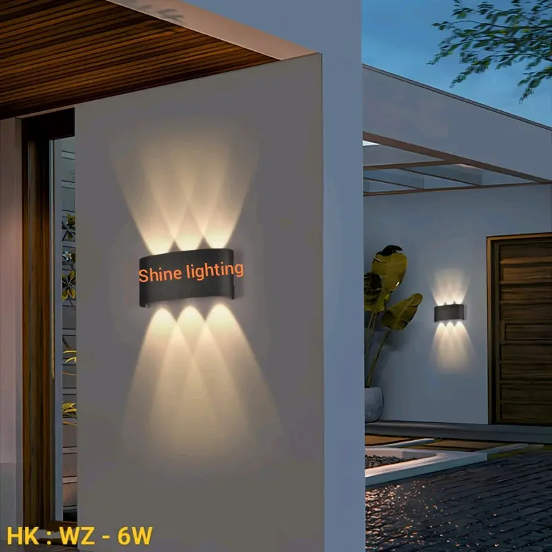 Lampu dinding minimalis LED akrilik dekorasi teras/balkon/cafe-restoran hitam 3