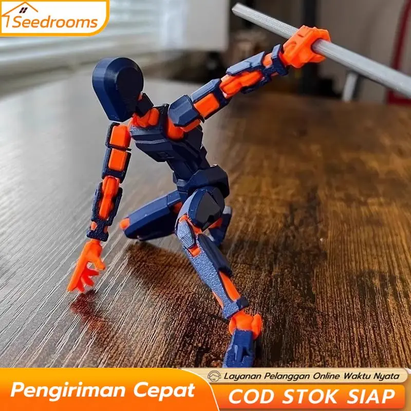 Dummy 13 DIY Action Figure, Mainan Pergeseran Bentuk Bergerak Multi-Sendi, Manekin Cetak 3D, Dengan 4 Senjata dan 3 Bentuk Tangan