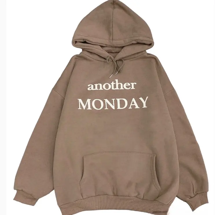 Áo hoodie nỉ tàu chữ Monday form thụng nam nữ tới 72kg Top Thun hoodie 7