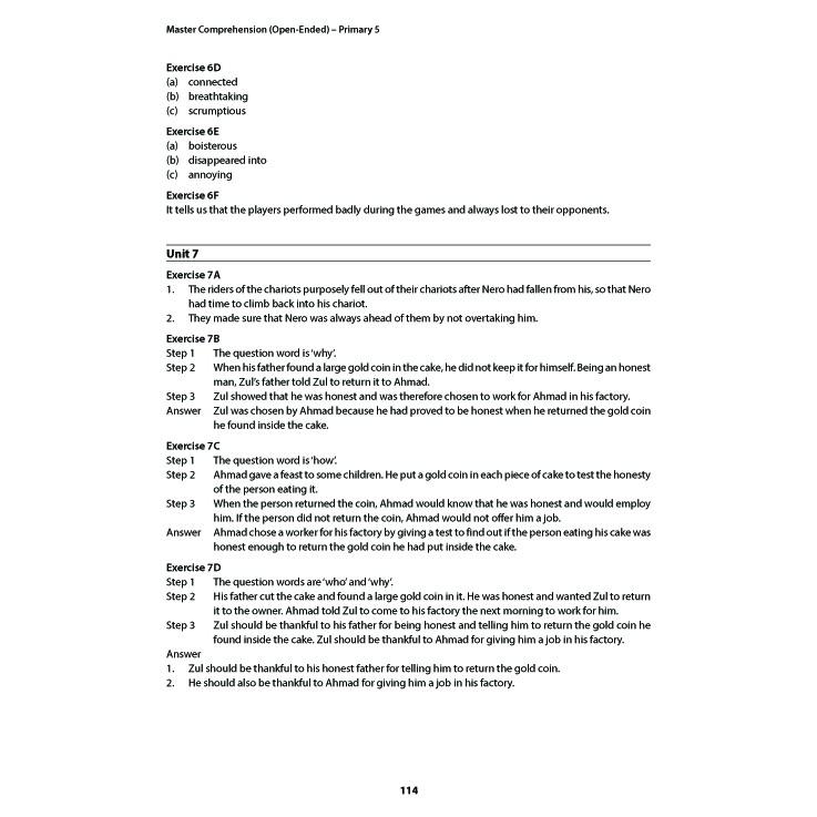 Product Introduction of 100% Quality Primary 5 Master Comprehension (OpenEnded) / Singapore Syllabus/Assessment Book 3