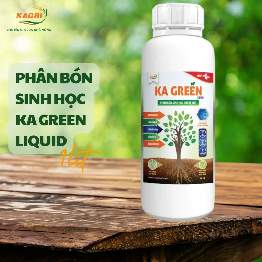 [KAGRI] Phân bón sinh học KA Green Liquid 1 Lít, kícḣ rễ, bung đọt, mập cành, cải thiện đất, phun lá, tưới gốc