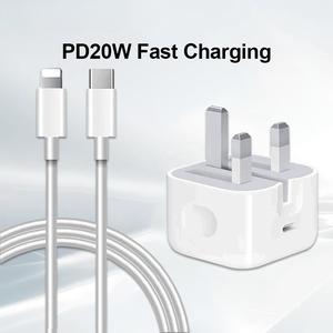 Pengecas Pengecasan Pantas, Pengecas Pengecasan Pantas 20W Jenis-C, Kabel Pengecas Pantas, Pengecas Standard Pengecasan Pantas UK, Baharu Hitam Phone