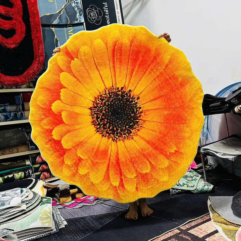 Thảm hoa lông cừu, mẫu mới kích thước 120x120cm 6