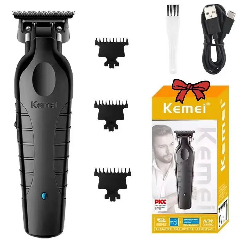 Professional Hair Trimmer & Accessories Kit, 1 Set Zero-gapped Blade Electric Hair Clipper, Cordless Hair Grooming Tool for Men