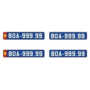 Biển số mô hình xe ô tô (Bóc dán): Biển xanh 80A, biển số tỉnh + Phụ kiện tỉ lệ 1/24