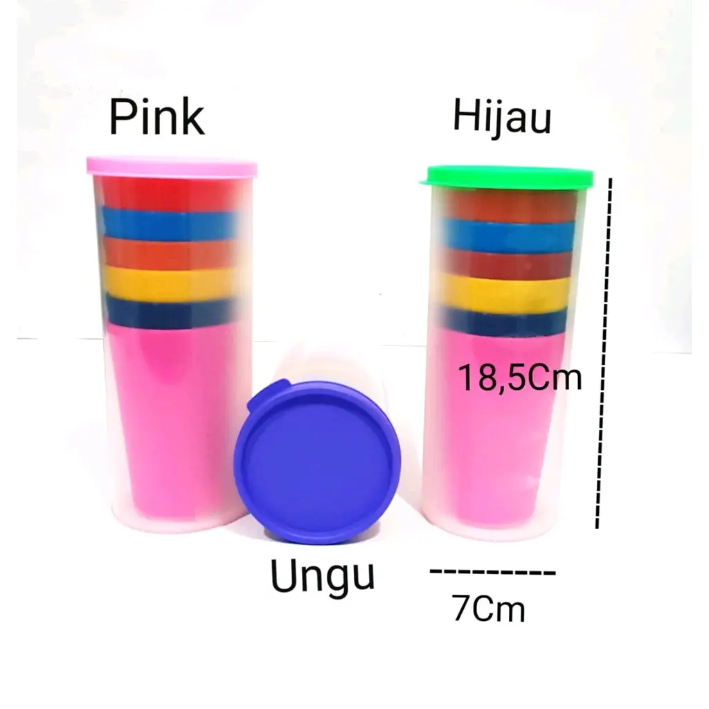 Gelas Pelangi Warna Warni dapat 7 Gelas