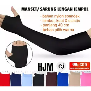 Manset tangan / handsock / sarung lengan muslimah lubang jempol panjang polos murah