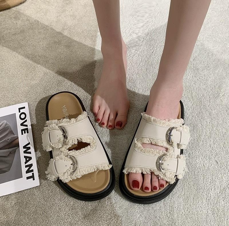 "Dép quai ngang tua rua YIBO siêu nhẹ Đón nhận sự thoải mái và phong cách cùng " FULLBOX-LAOỊ ĐẸP DéP GiàY Nữ Shoes Nhung Đồng 7