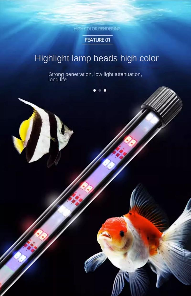 Product Introduction of Fish Tank Light Led Light Illumination Aquarium Diving Light Lantern Aquatic Waterproof JINLONGYU Lamp Tube Three-Color Amplification 3