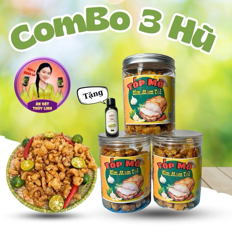 ComBo 3 Hũ Tóp Mỡ Rim Mắm Tỏi [Loại I Không Dầu] Tặng 1 Sốt Tắc - Hũ 180Gram - Ăn Vặt- Food 1