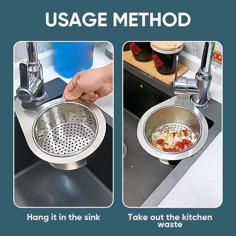 ￼Giỏ lọc rác bồn rửa chén thiên nga inox không gỉ - Giỏ gác bồn rửa bát lọc nước thông minh - Khay lọc rác bồn rửa bát chén 2