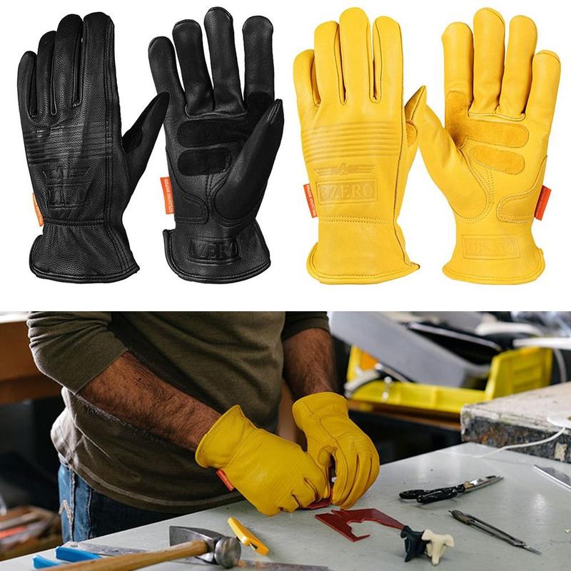Gift Yellow Black Motorcycle Riding Gloves Keep Warm Sheepskin - TikTok ...