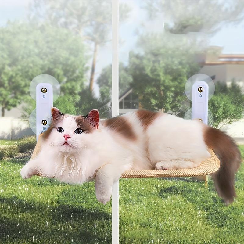 Product Introduction of Cozy Cat Window Hammock with Strong Suction Cups - Sunbathing Perch for Cats, Durable Polyester, Non-Assemble 9