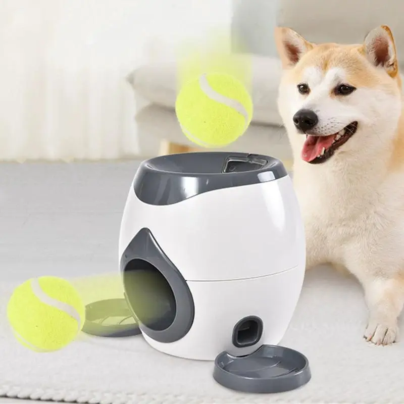 Interactive Dog Training Toy, 1 Box Automatic Ball Launcher & Leak-proof Reward Feeder, Puzzle Food Dispenser, Multi-functional Enrichment Toy for Puppy