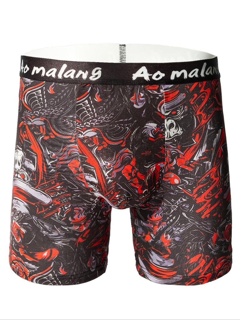 Product Introduction of Random Print Men's Boxer Brief, Casual Comfy Breathable Underwear for Daily Wear, Men's Underwear for All Seasons 3