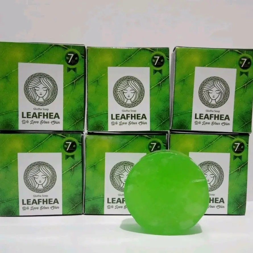 6 Pcs Sabun Leafhea Original mencerahkan mengencangkan Soap Memutihkan balok tumerik sabunaha