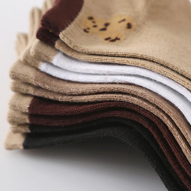 BISA COD K5674 Kaos Kaki Wanita / Kaos Kaki Pendek Semata Kaki / Kaos Kaki Motif Beruang / Ankle Socks Korean Model Simple Cute Panjang 4