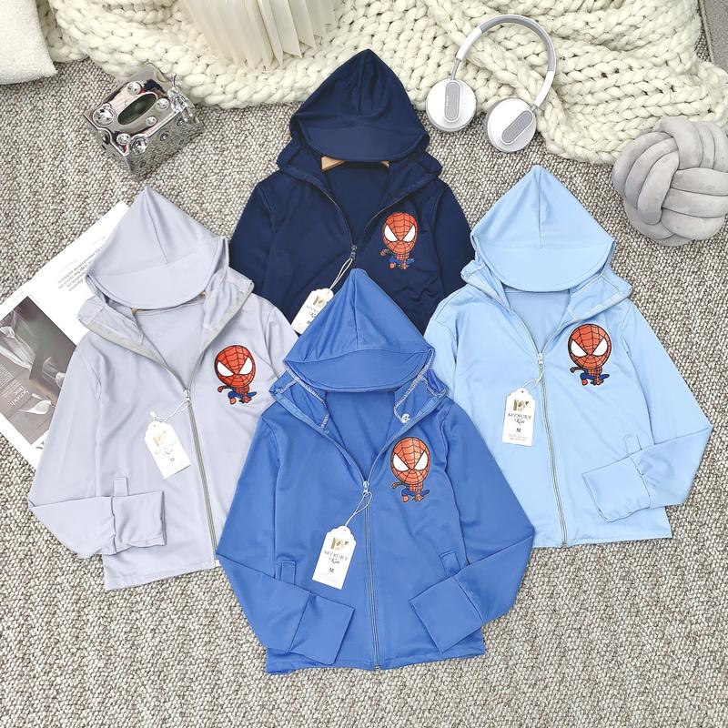 Áo khoác chống nắng siêu nhân nhện Spiderman cho bé trai siêu đẹp - Size từ 10-35kg