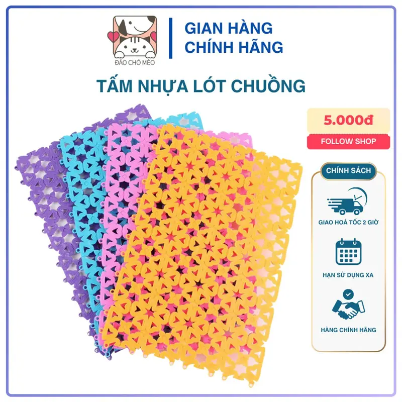 Tấm lót sàn chuồng mèo, chuồng chó bằng nhựa nhiều màu bằng nhựa PVC 20x30cm Đảo Chó Mèo 0
