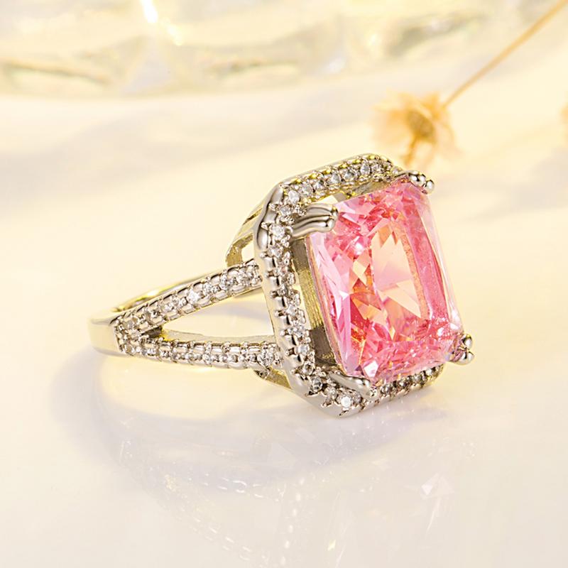 Product Introduction of Tik Tok Live Stream Rectangular Diamond Colored Gems Eardrops Stud Earrings Ring Hot Sale Square Pink Yellow Diamond Crystal Jewelry Suit sakuya  keychain gantungan  kunci bus  stop ganesha  keychain sonny  angel 13