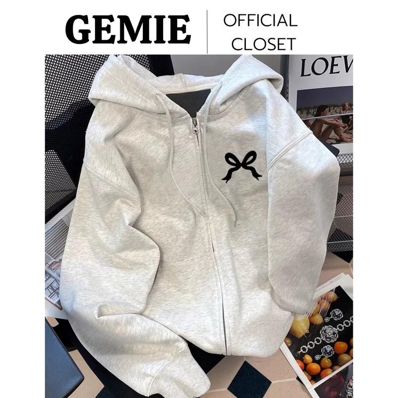 Áo hoodie zip NƠ ĐEN nam nữ nón to 2 lớp form rộng chất nỉ lót bông/ nỉ ép Hàn Top Women hoodie zip  xám trắng Menswear Mũ