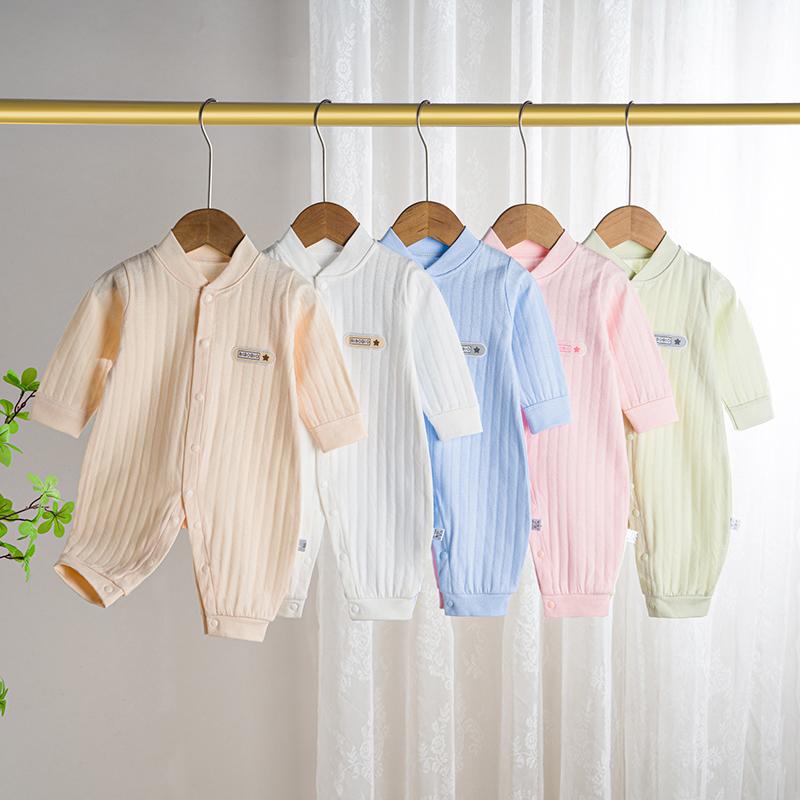Áo liền quần, Body liền thân dài tay cotton cho bé sơ sinh, nhiều màu lựa chọn - BD20