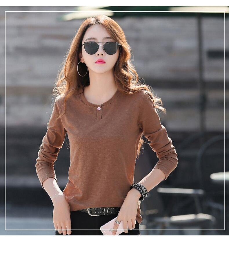 Product Introduction of Áo Thun Dài Tay Phong Cách Hàn Quốc, Hàng Mới Về Mùa Thu Và Mùa Đông, Dành Cho Nữ, Dáng Ôm, Bó Sát, Dễ Phối Đồ, Áo Sơ Mi Lớp Cơ Sở, Thiết Kế Đơn Giản, Có Thể Mặc Bên Trong, Phù Hợp Với Người Trẻ Top Voi Women Cổ Tròn Voan Shirt 7
