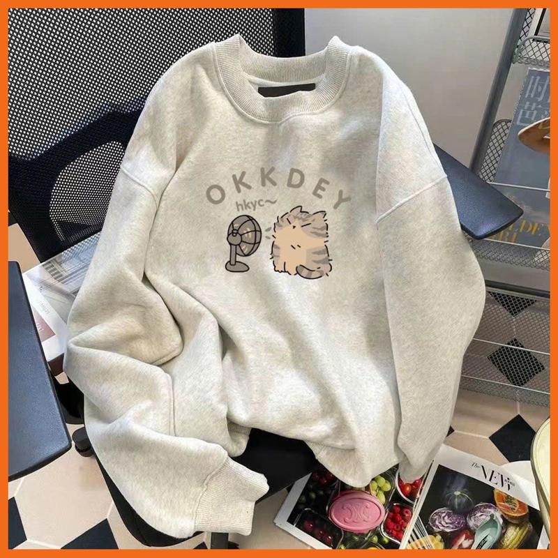 Product Introduction of Áo sweater nỉ form rộng chất nỉ in hình Shin ôm cún phong cách Hàn Quốc cho nữ 18