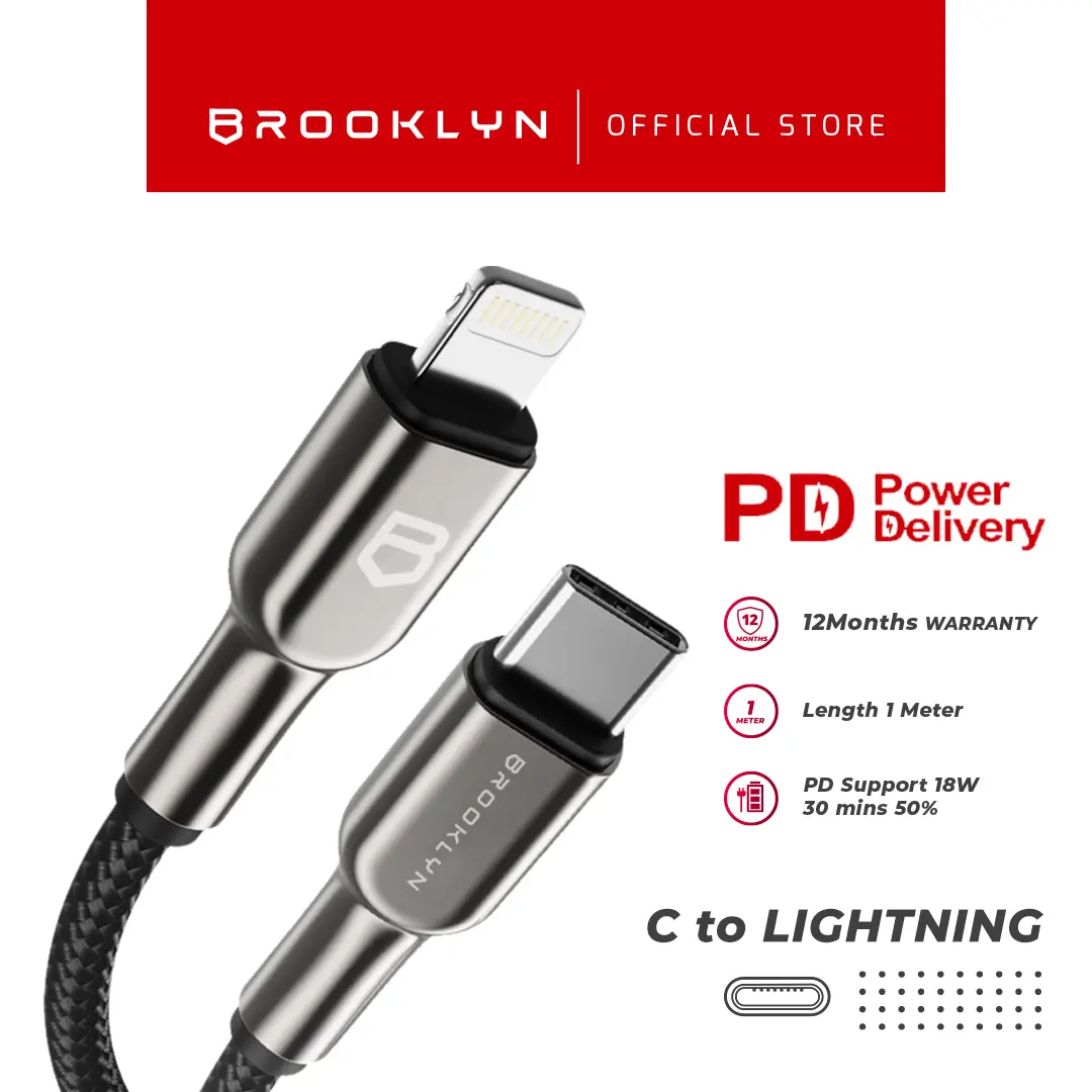 Brooklyn Apple PD Cable C to Lightning Power Delivery Fast Charging BK-CL8