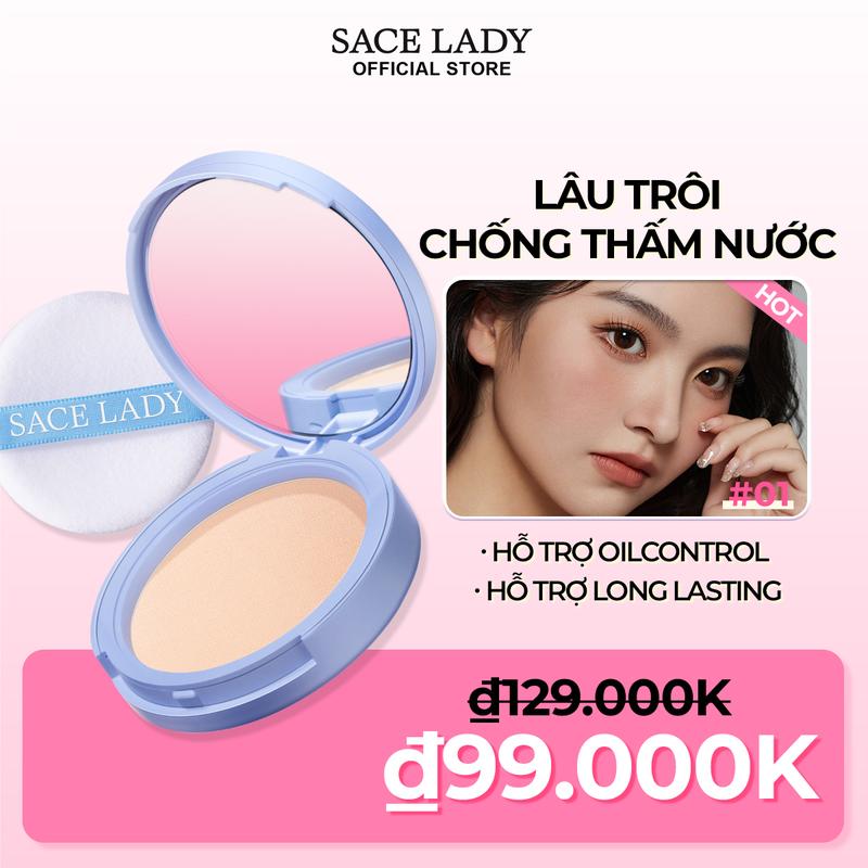 LIVE Phấn Phủ Nén SACE LADY Làm Đều Màu Da Lớp Nền Mềm Mịn Lâu Trôi Kiềm Dầu Tốt 10g
