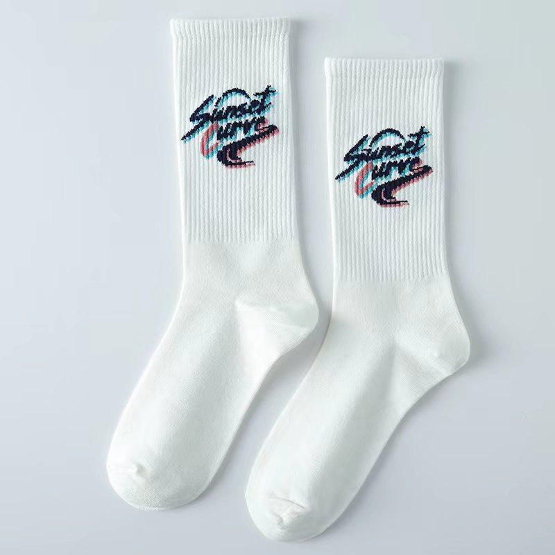 Product Introduction of Socks Men's Mid-Calf Length Sock Cotton Socks Spring and Autumn Sweat Absorbing Sports Student Basketball Winter Long Graffiti Trend Men's Socks Menswear Lingerie Bowling Tropical 5