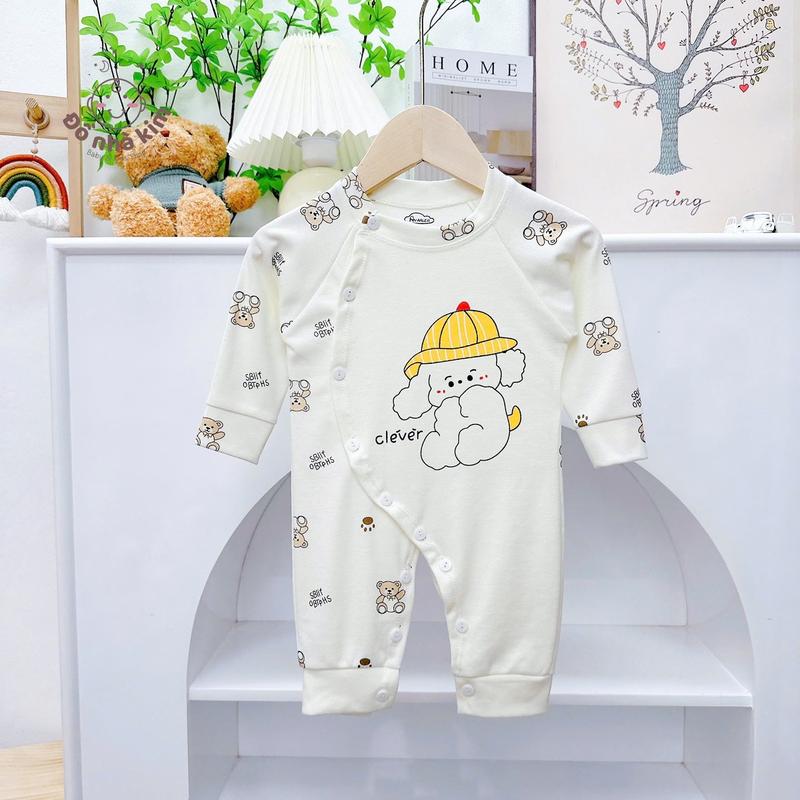 Product Introduction of Combo 5 Bộ liền thân bé trai bé gái sơ sinh nền kem in hoạ tiết thỏ chất nỉ lông mềm mịn +Bộ nỉ sơ sinh có size 0-9M.Chất nỉ dầy ấm mềm mịn co dãn cho bé  set  body  gấu  cho  bé áo 2