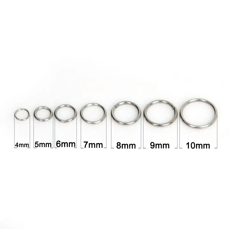 200pcs 4/5/6//7/8/9/10mm Stainless Steel Key Rings for Jewelry Making DIY crochet  keychain