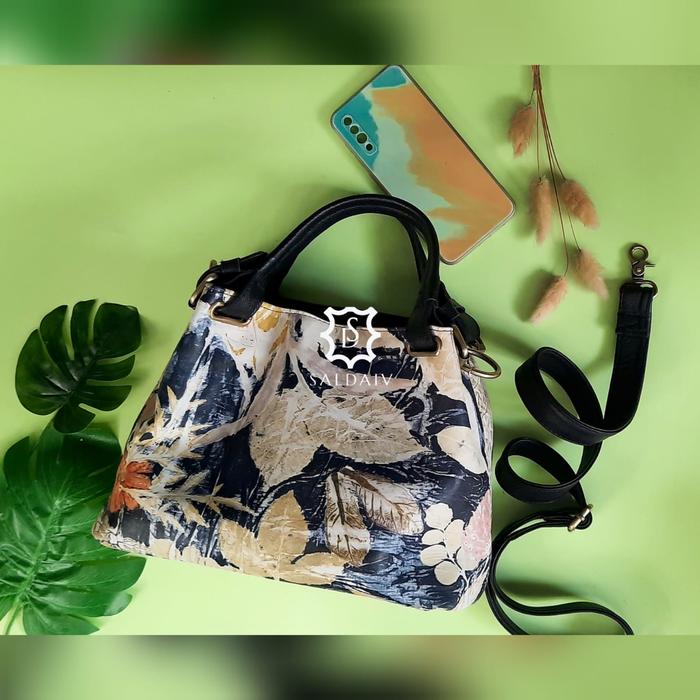 Gambar Limited Edition Tas Kulit Asli Ecoprint SDL317 dari Saldaiv Leather Official Kab. Garut Tokopedia