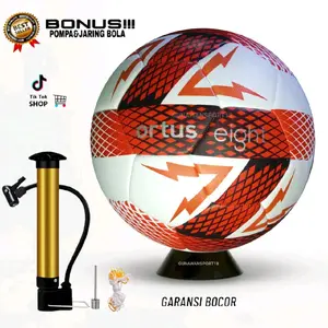 BOLA FUTSAL ORTUS PETIR MERAh size 4 kualitas mantap paket komplit