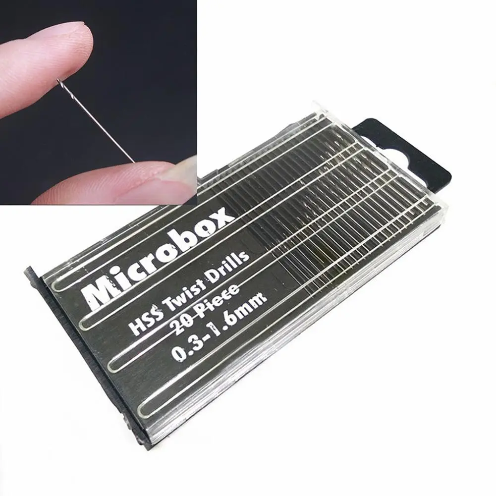 Mini HSS Twist Drill Bit Set 20 Piece HighSpeed Steel Mini Drill Bit Kit for Electric Drills Micro
