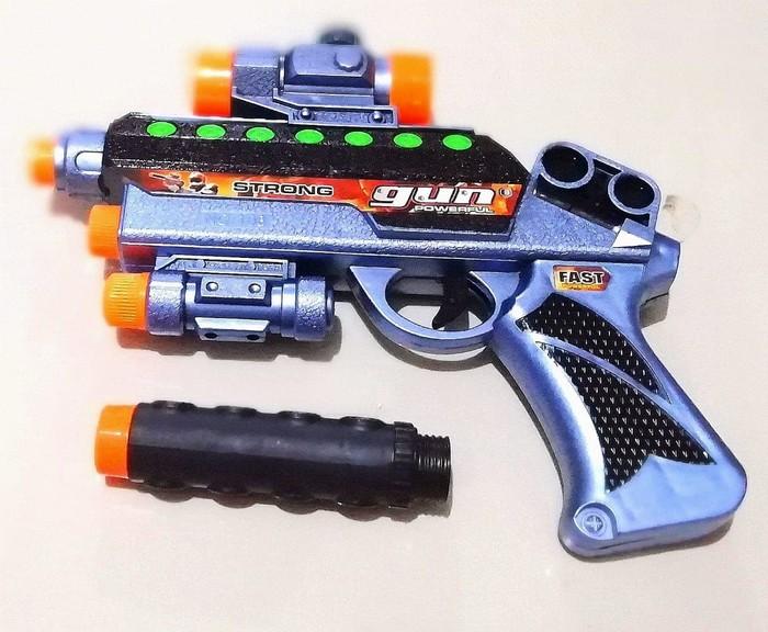 Super Gun Electric Mainan Pistol Senapan Light & Sound PREMIUM 108-19 ...