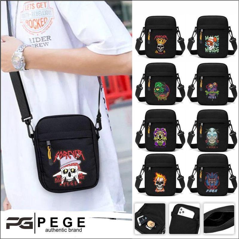 RAGAS PROMO Promo Tas Selempang Bahu Pria Motif Sablon Distro PEGE - PG 8942 Gratis ongkir 1