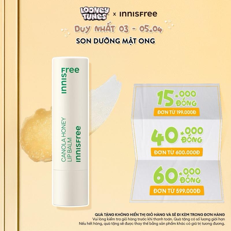 Son dưỡng môi mật ong hoa cải INNISFREE Canola Honey Lip Balm 3.5g Chăm Sóc Da Giảm Thâm