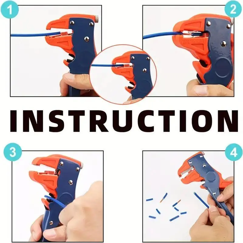 Adjustable 10-24 AWG Cable Stripper Tool, 2 In 1 Wire Stripper & Cutter, Automatic Wire Stripper & Cutter Tool, Professional Hand Tool For Electronic & Car Repair 3